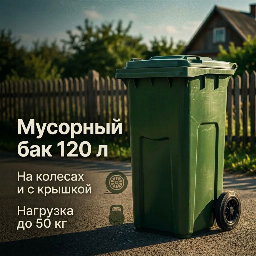 Мусорный контейнер бак 120л Мусорный контейнер бак 120л