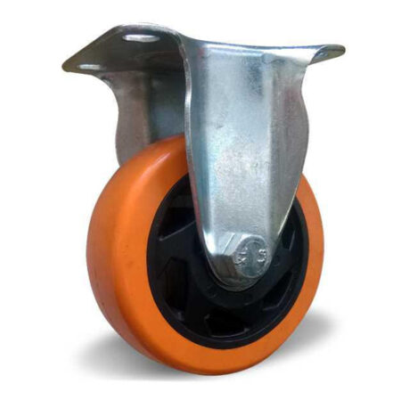 Неповоротное колесо оранжевая резина 100 мм